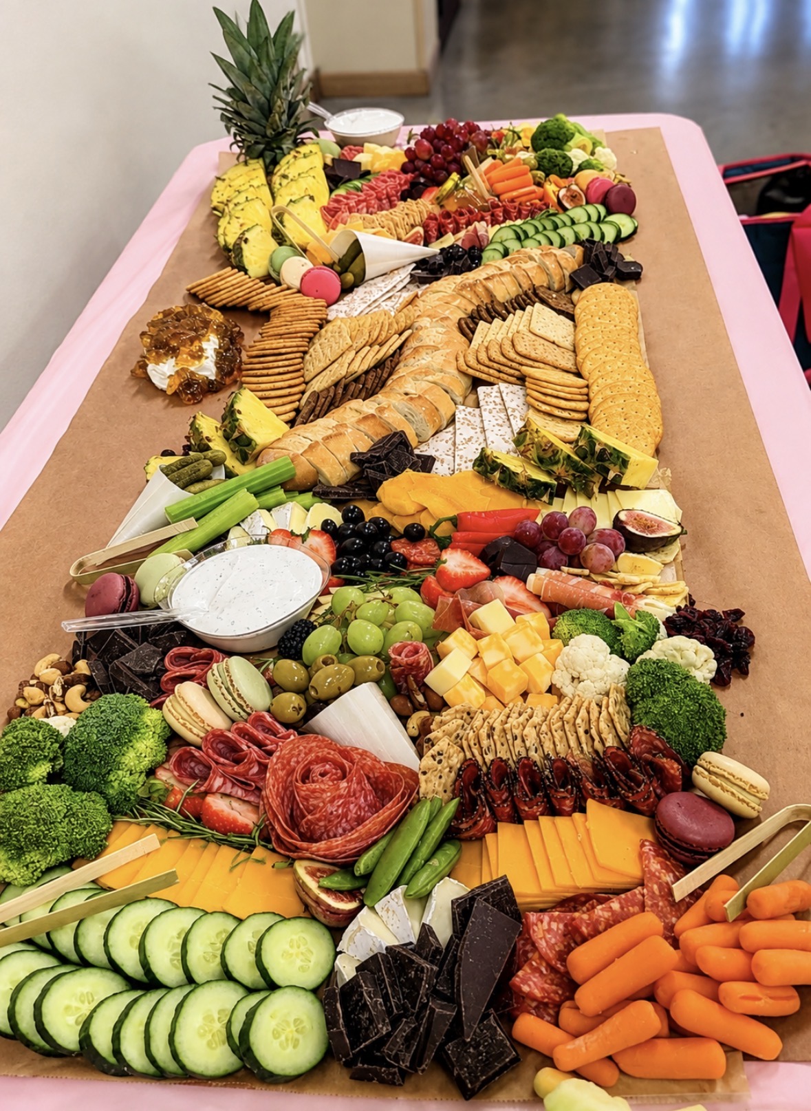 Fresh ingredients arranged on a grazing table